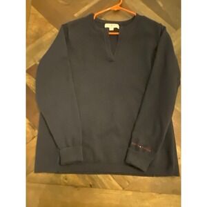 Women's Navy Tommy Hilfiger Pullover Sweater Wrist Cuffs Size XXL‎